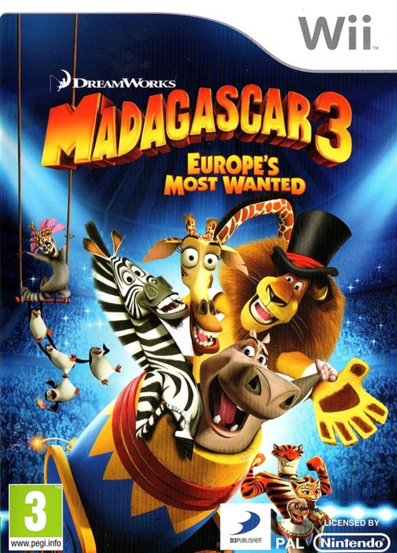 Madagascar 3 box art for Playstation 3